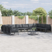 vidaXL Set Divano da Giardino 10 pcs Antracite Acciaio