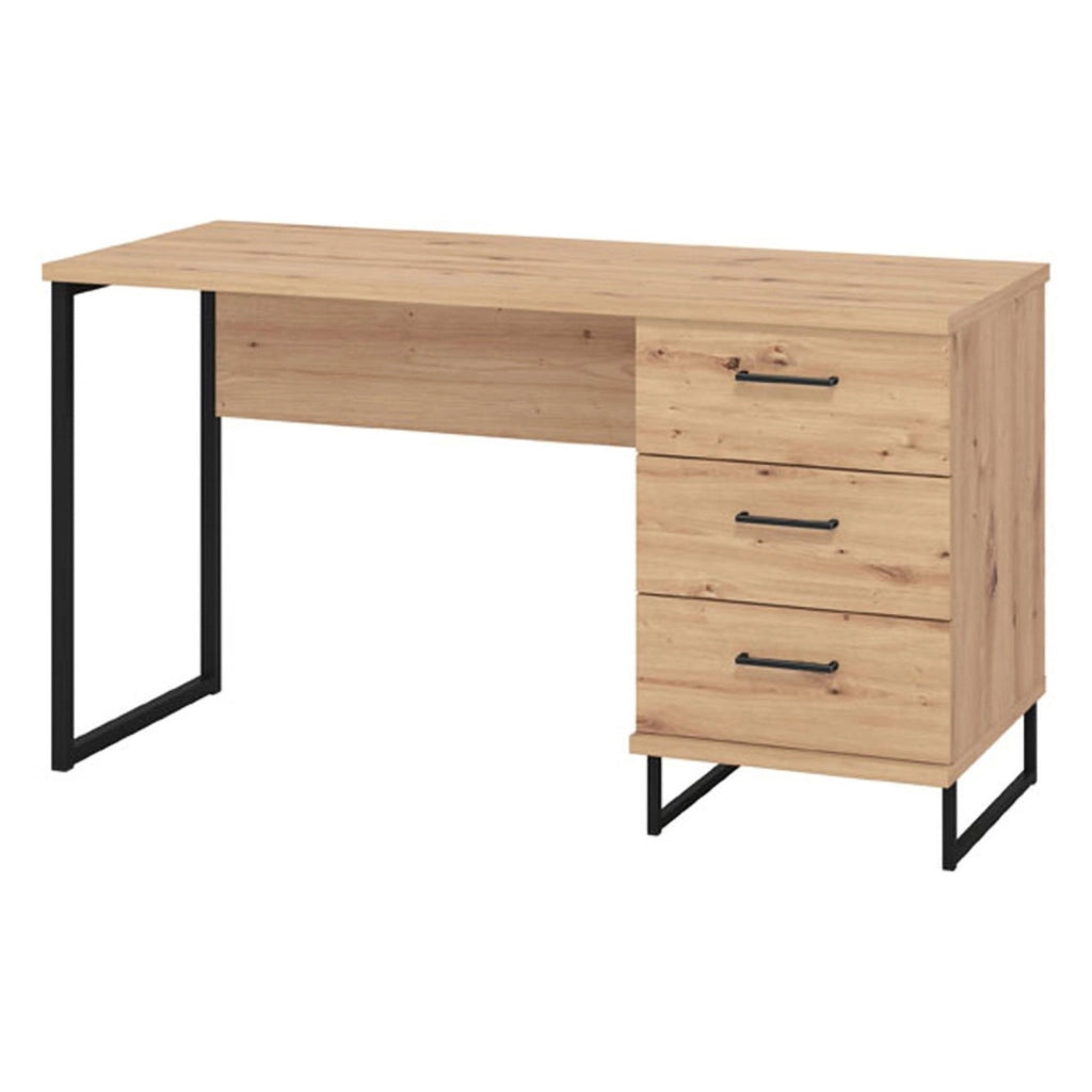 Ponza, Scrivania un Ripiano, 137.5x56x75h cm Marrone Rovere Nodi