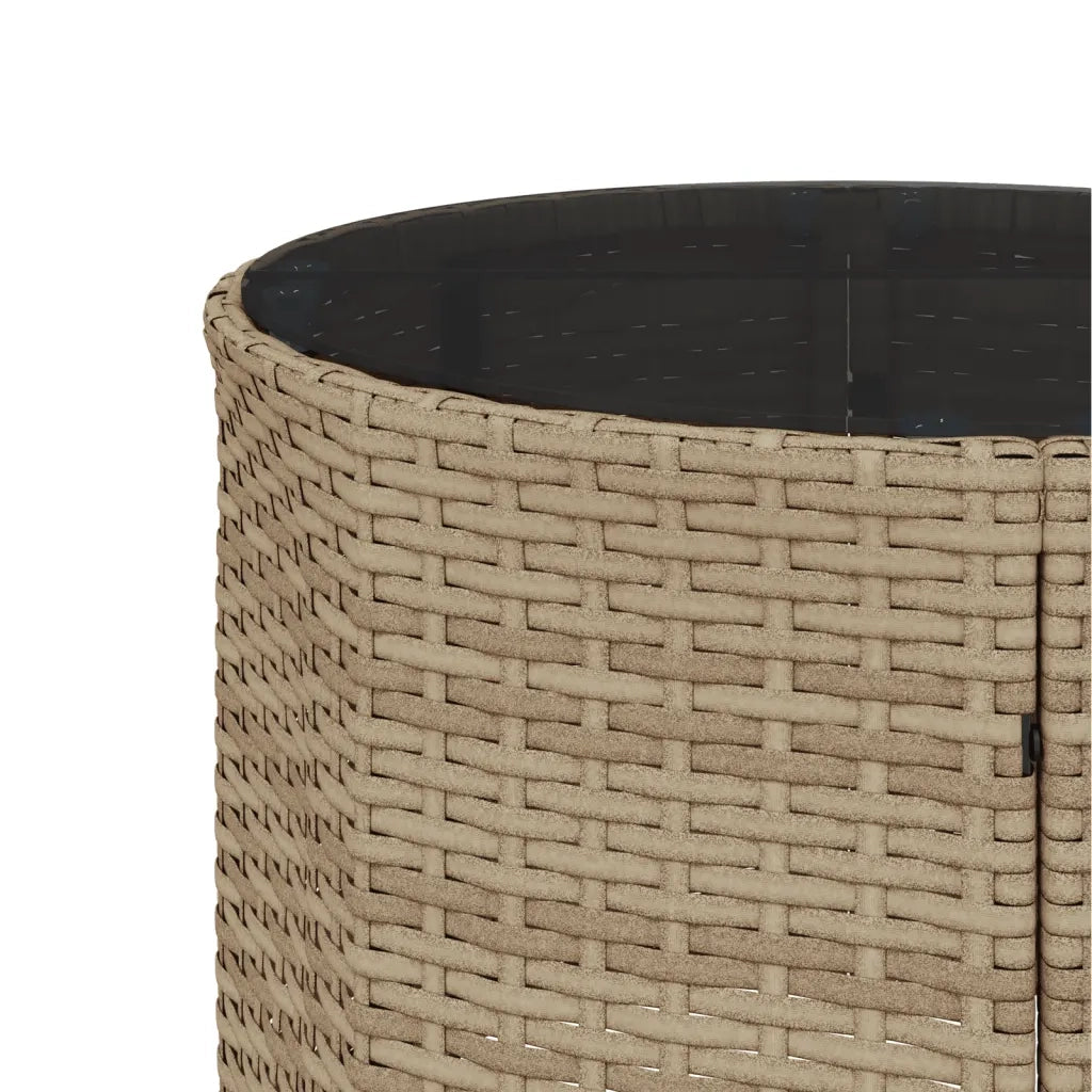 Divano Giardino con Tavolo e Cuscini Circolare Beige Polyrattan
