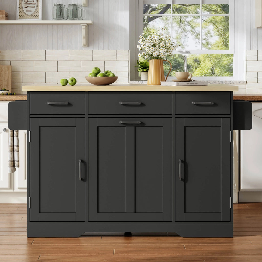 Isola Cucina Mobile con Piano Ribaltabile e Cassetto ¨C MINIMAL ¨C Bianco, 120x45x87 cm