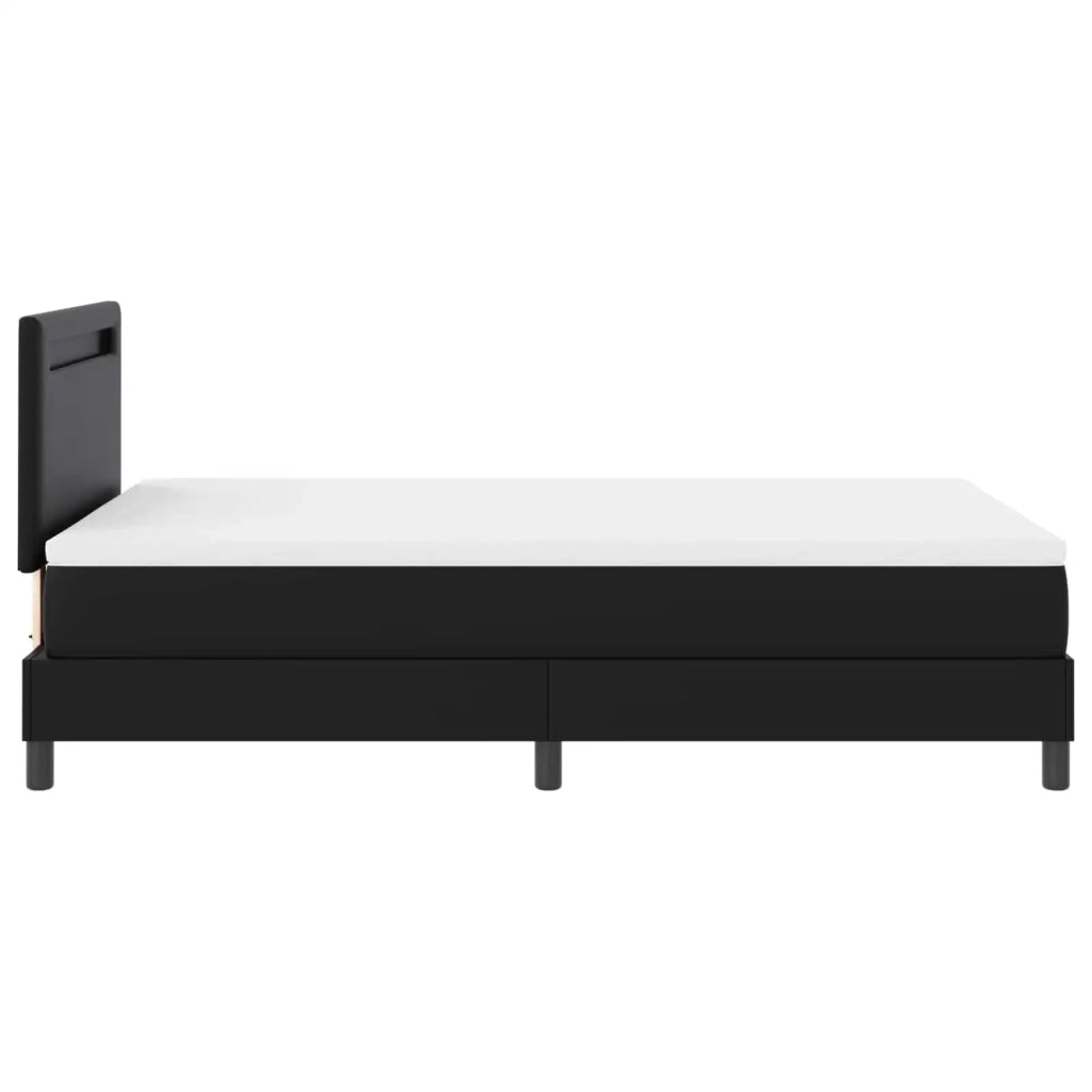 Letto a molle con materasso Nero 120 x 190 cm Pelle sintetica 3339040