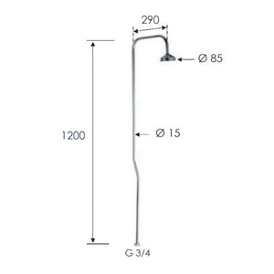 Colonna doccia e soffione doccia serie 1000/2000 export