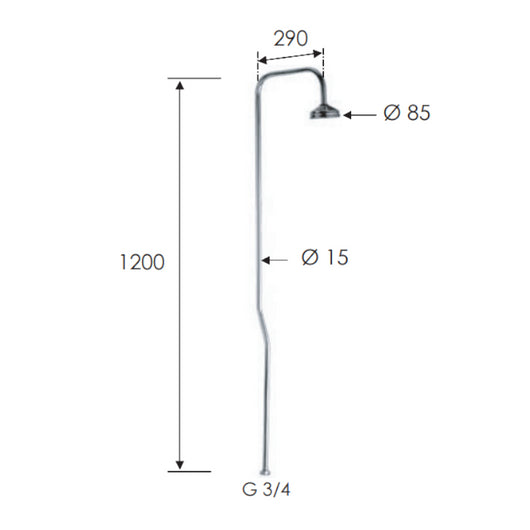 Colonna doccia e soffione doccia serie 1000/2000 export