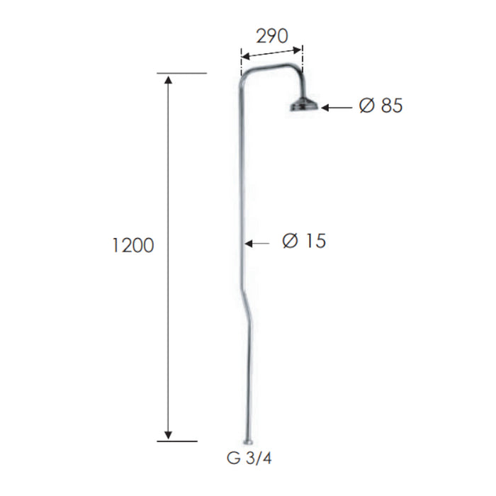 Colonna doccia e soffione doccia serie 1000/2000 export