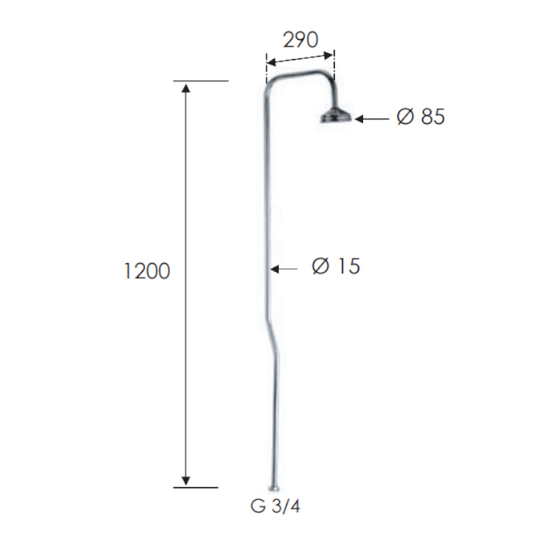 Colonna doccia e soffione doccia serie 1000/2000 export