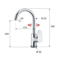 Rubinetto lavello con canna alta a u - serie touch