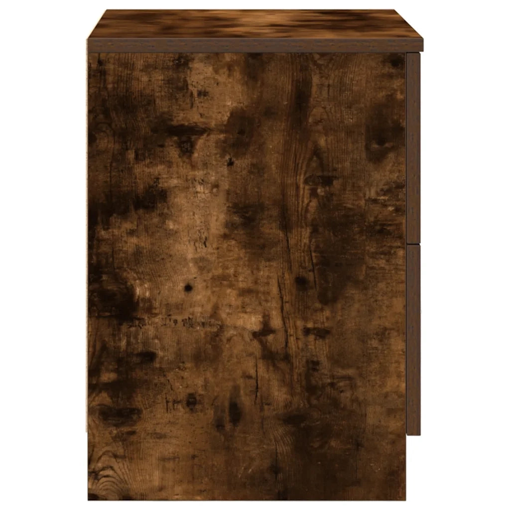 Comodino con 2 Cassetti Rovere Fumo 40x36x50 cm 858793