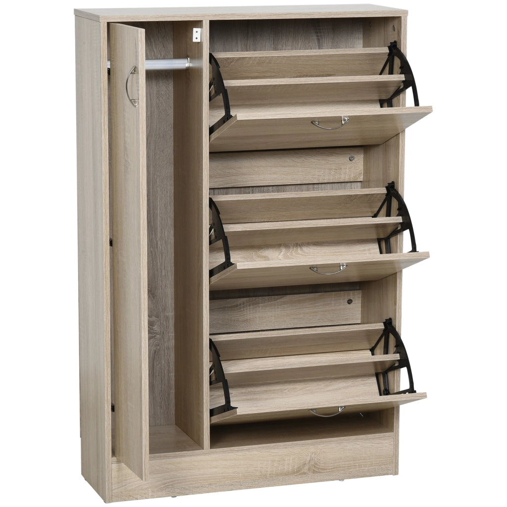 Armadio per scarpe 2 in 1 con appendiabiti ¨C zephmum ¨C 79x26x120 cm in legno