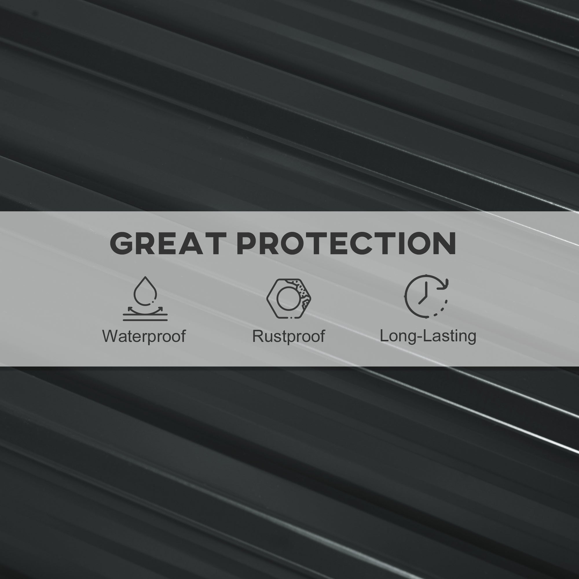 Set 12 Pannelli di Ricambio per Casette da Giardino 129x45 cm in Acciaio Zincato Grigio Scuro