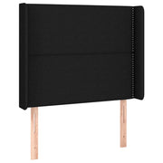 Testiera | Testata ad Orecchio Nera 103x16x118/128 cm in Tessuto