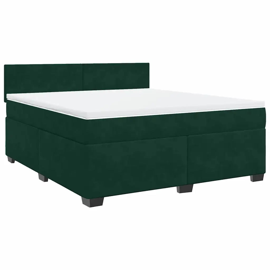 Giroletto a Molle con Materasso Verde Scuro 180x200 cm Velluto 3288675