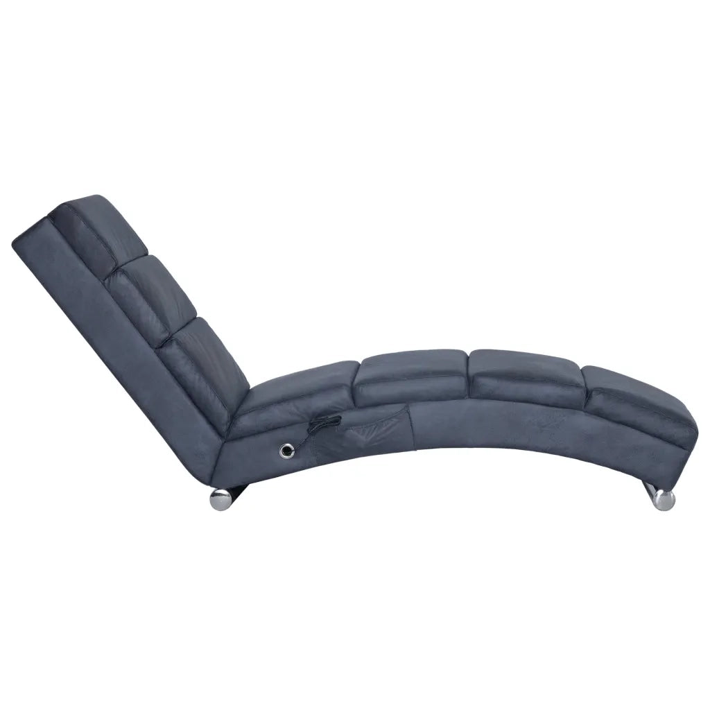 Sdraio Massaggiante Grigia in Similpelle Scamosciata CFW2429989