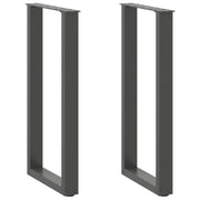 Pieds de table console en U, 2 pièces, anthracite, 28 x (72-73) cm, acier
