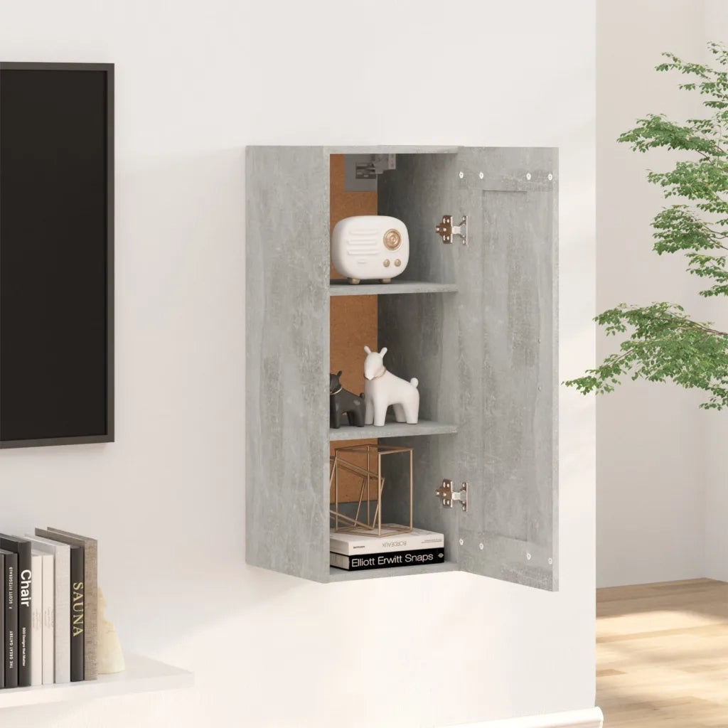 Armadietto a Muro Grigio Cemento 35x34x90 cm Legno Multistrato cod mxl 32774