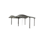Tettoia doppia per auto da giardino in alluminio 485x590 cm – copertura auto carport con tetto curvo policarbonato 6 mm – CAR6048ALRPT Foresta