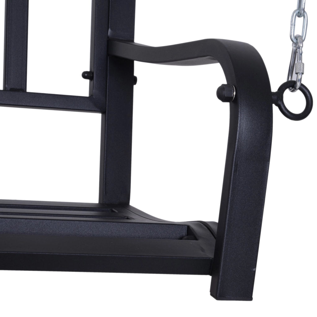Easycomfort Dondolo Sospeso da Giardino con 2 Posti, Romantica Panchina in Metallo Nero per Esterni, 127 x 60 x 47cm