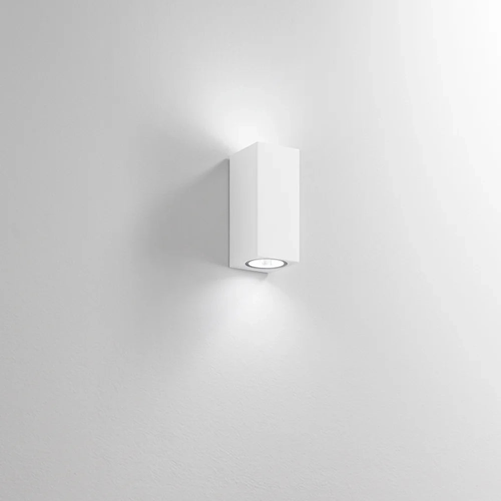 Applique Da Esterno Moderna Monolite Alluminio Bianco 2 Luci Gx53
