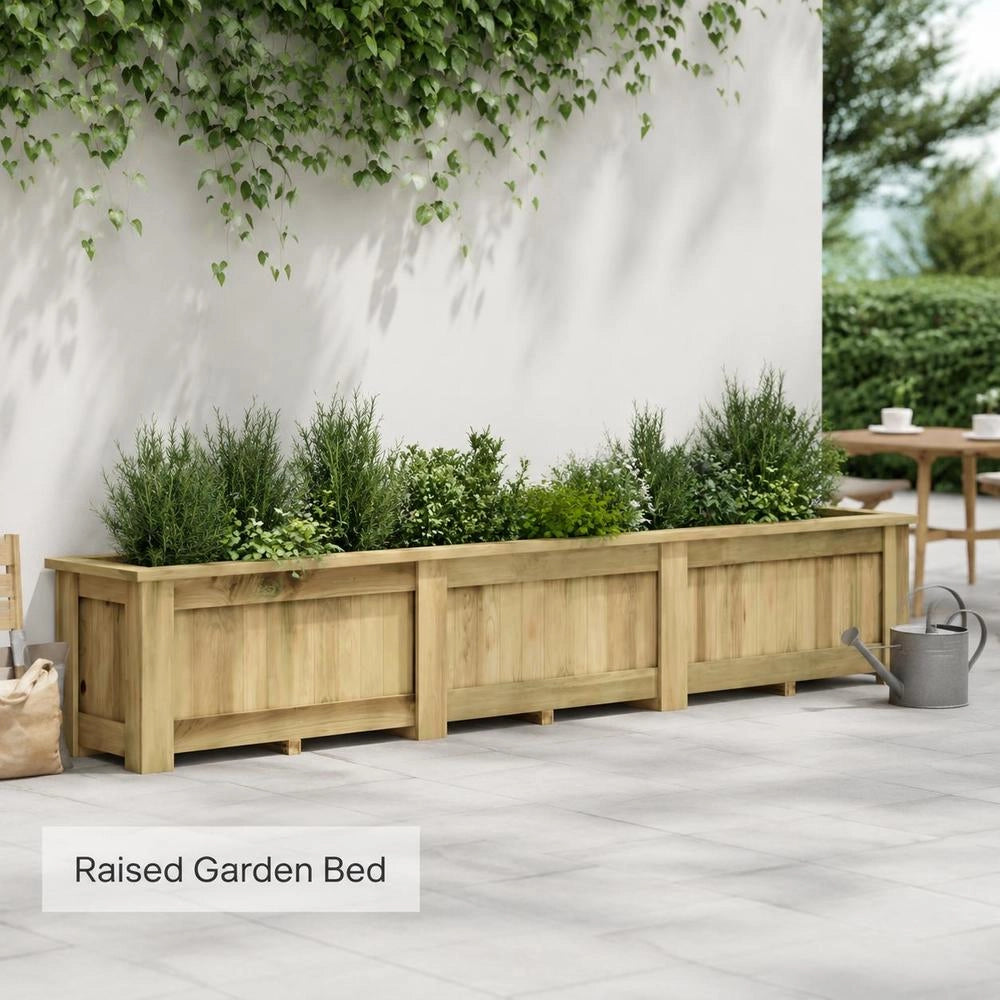 Raised Bed 291 X 50 X 50 Cm Impregnated Pinewood