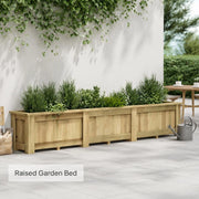 Raised Bed 291 X 50 X 50 Cm Impregnated Pinewood