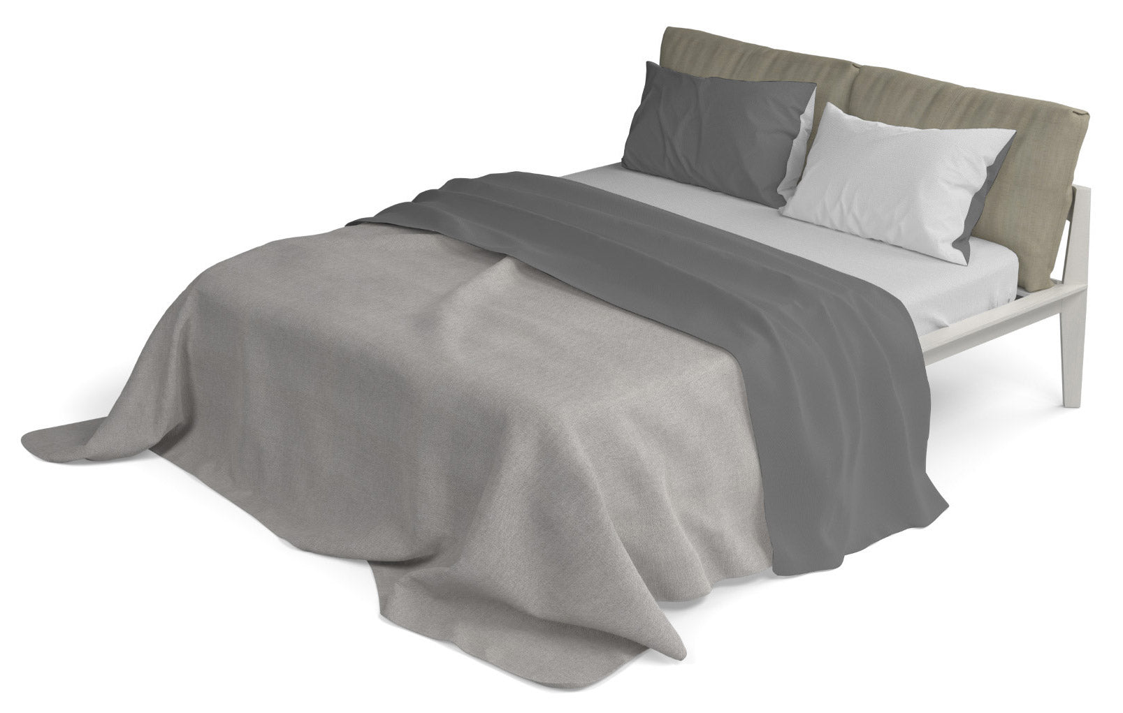 Set Lenzuola Sopra Sotto e Federe Doubleface Grigio Chiaro/Fumo 1 Piazza e Mezzo