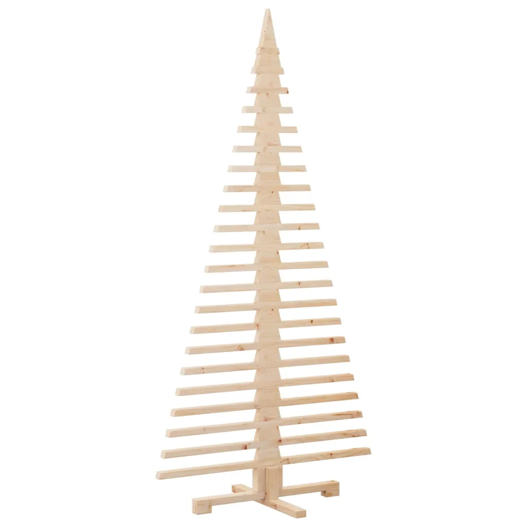 Albero di Natale Decorativo-Decorazioni natalizie in Legno 180 cm Legno Massello Pino