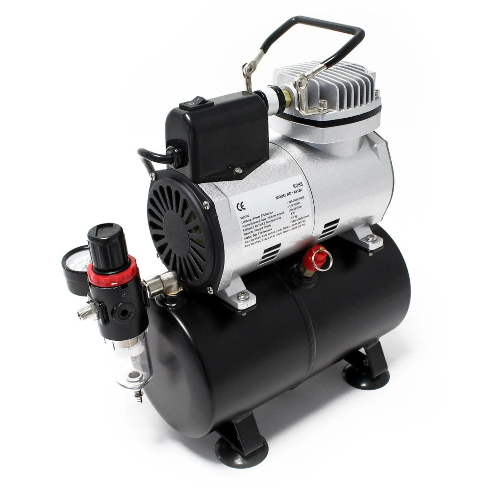 Compressore per aerografo con regolatore d'aria spegnimento automatico e serbatoio 16_0001727