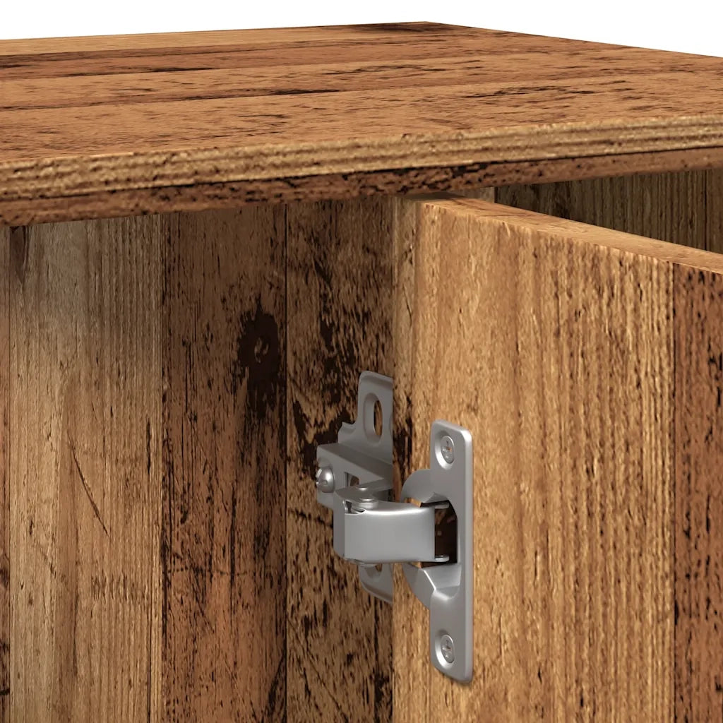 Mobiletto da bagno moderno 60 x 32 x 54 cm con pratico vano contenitore e design elegante in legno composito effetto invecchiato 02_0050777