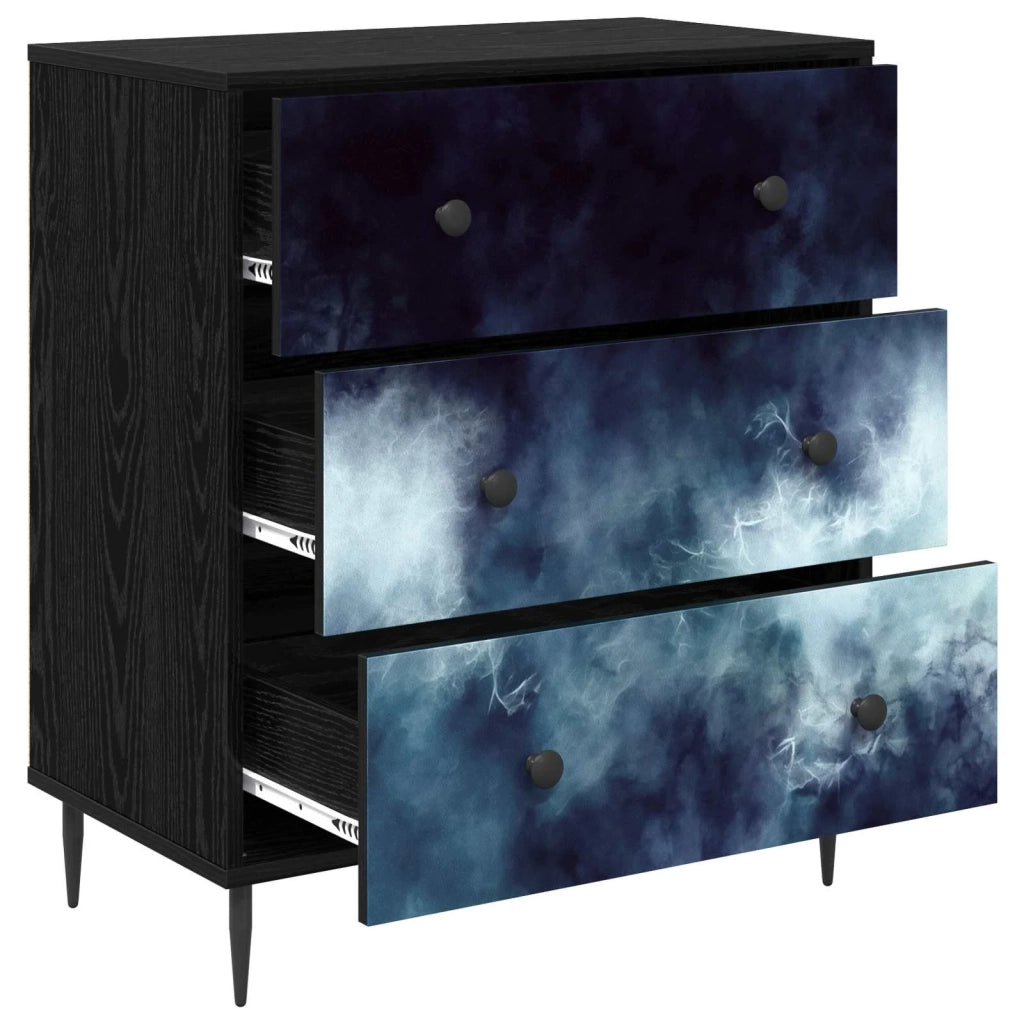 Cassettiera RAALTE Stampa in marmo blu 66 x 36,5 x 76 cm 8007372