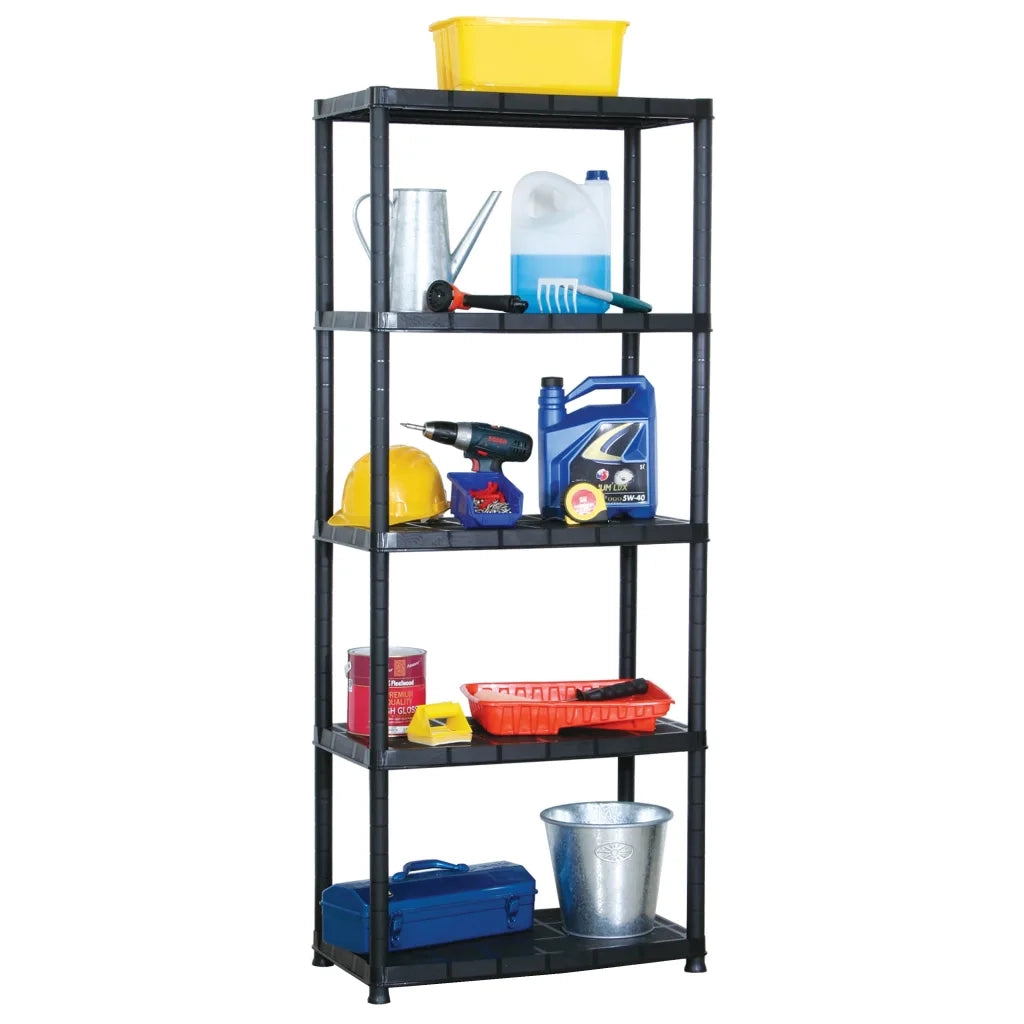 Scaffale a 5 Ripiani Nero 71x38x170 cm in Plastica CFW5945095