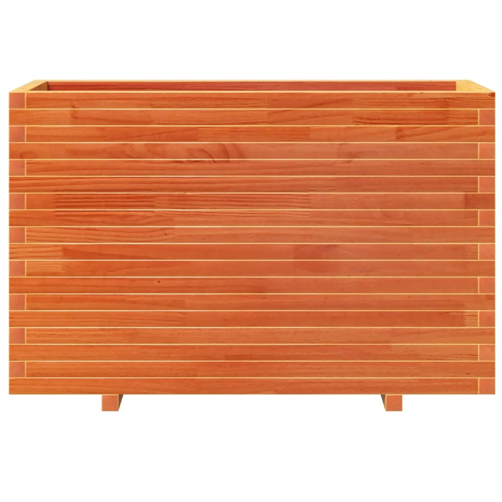 Fioriera Giardino Marrone Cera 110x40x72,5 Legno Massello Pino