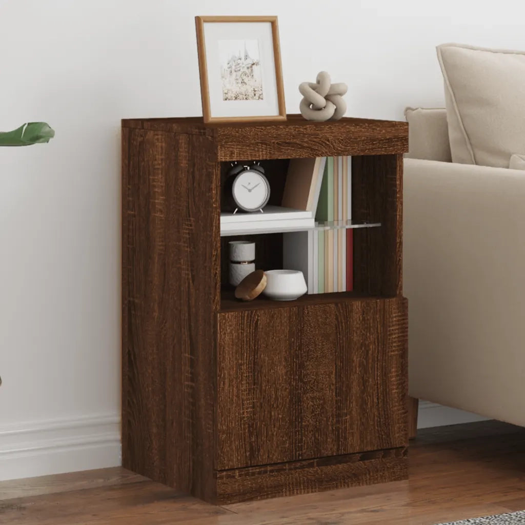 Credenza con Luci LED Rovere Marrone 41x37x67 cmcod mxl 110273