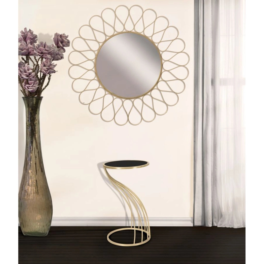 Tavolino VKH548, Oro, Metallo, 35x35x60 cm
