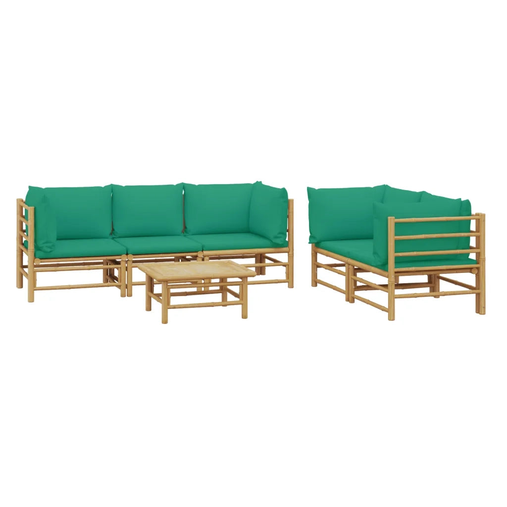 Set Salotto da Giardino 6pz con Cuscini Verdi BambÃ¹cod mxl 76326