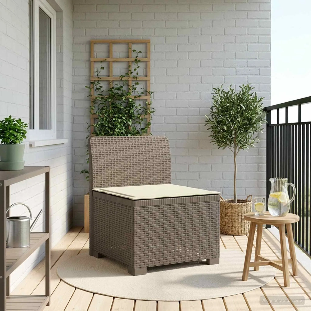 Divano da esterno-Divano da Giardino a 1 Posto con Cuscino Aspetto Rattan PP 535678