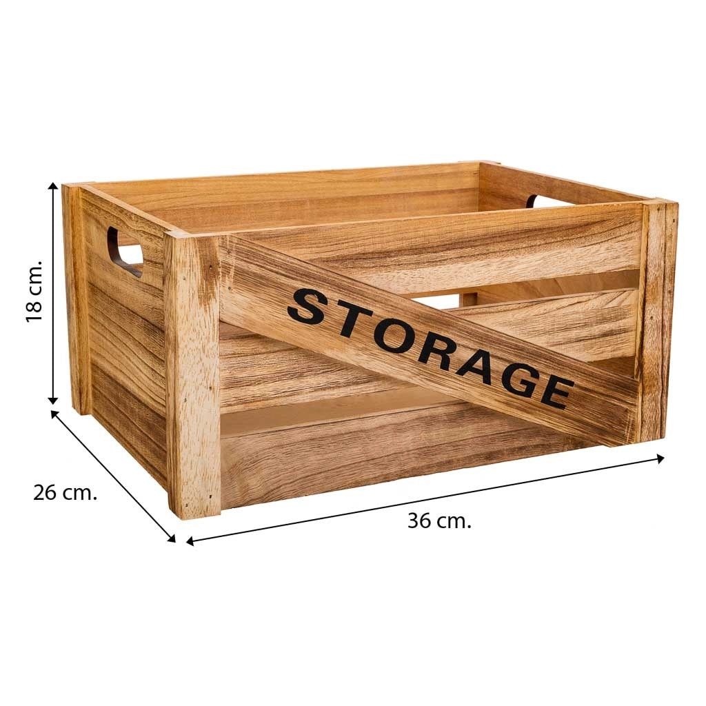 Set cassetti in legno 2 pezzi 36x26x18 -31x21x16h cm
