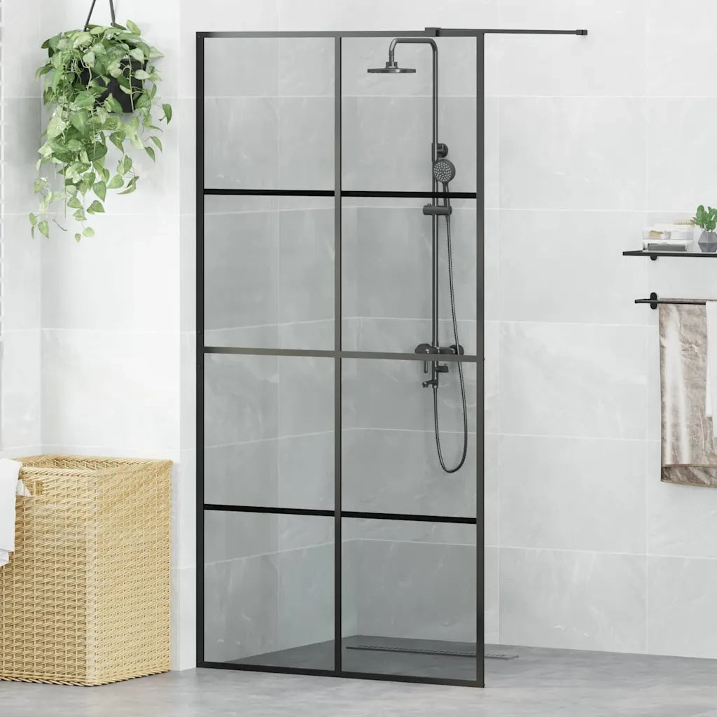 Parete Doccia Walk-in Nero 100 x 195 cm vetro temperato