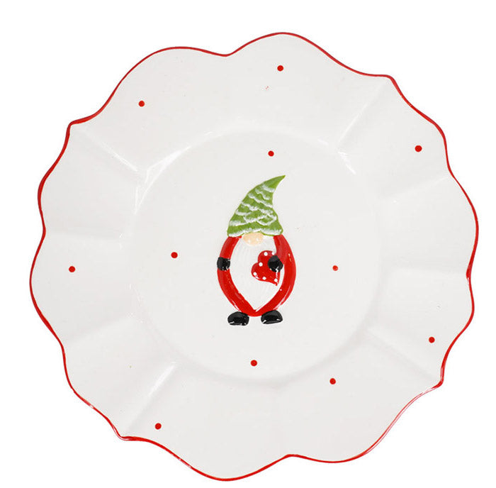 Piatto Decorativo Natalizio Ø24 cm in Ceramica