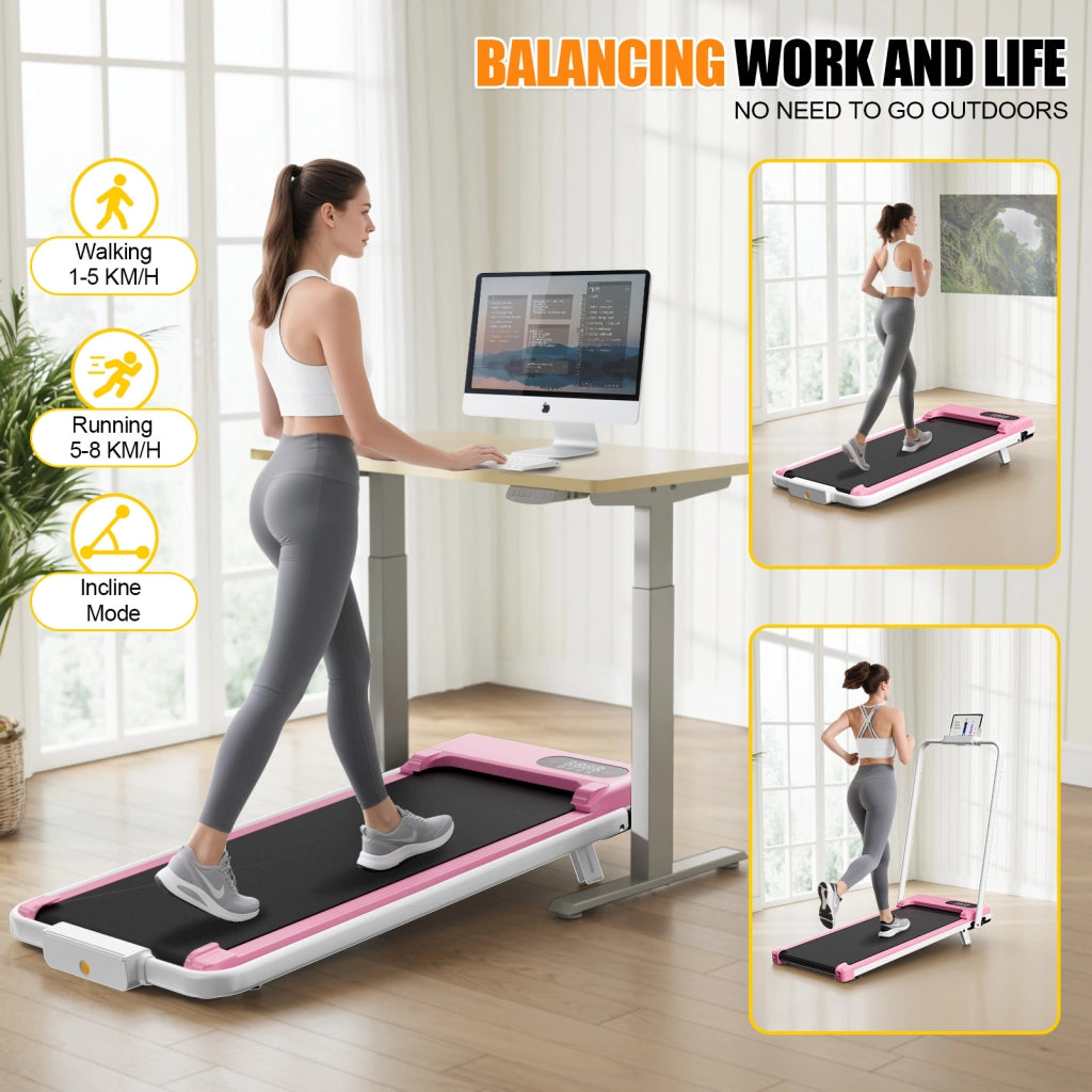 Tapis roulant, inclinazione del 7%, tapis roulant elettrico pieghevole 3 in 1, 2,5 CV, 8 km/h, telecomando, compatto e portatile