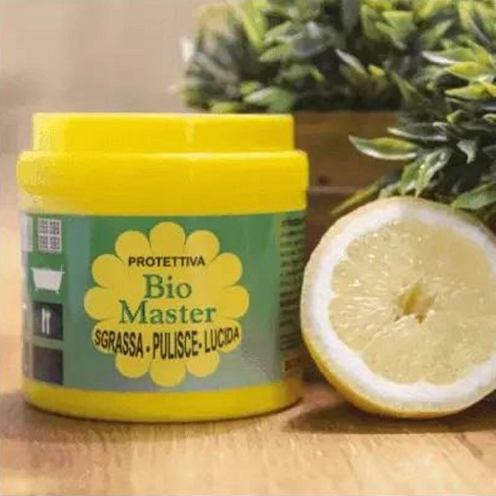Trade Shop - Bio Master Pasta Universale Con Spugna Sgrassa Pulisce Lucida Detergente Naturale A Limone -