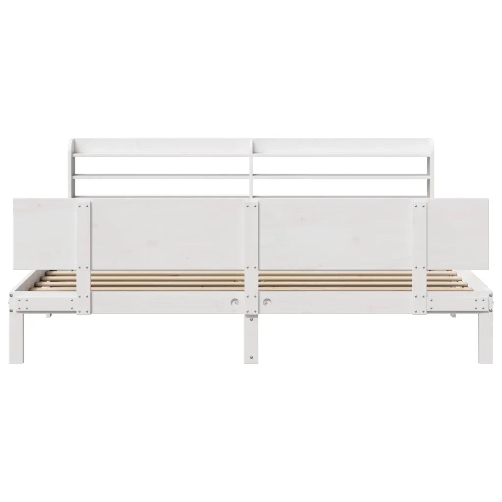 Giroletto con Testiera senza Materasso Bianco 200x200 cm