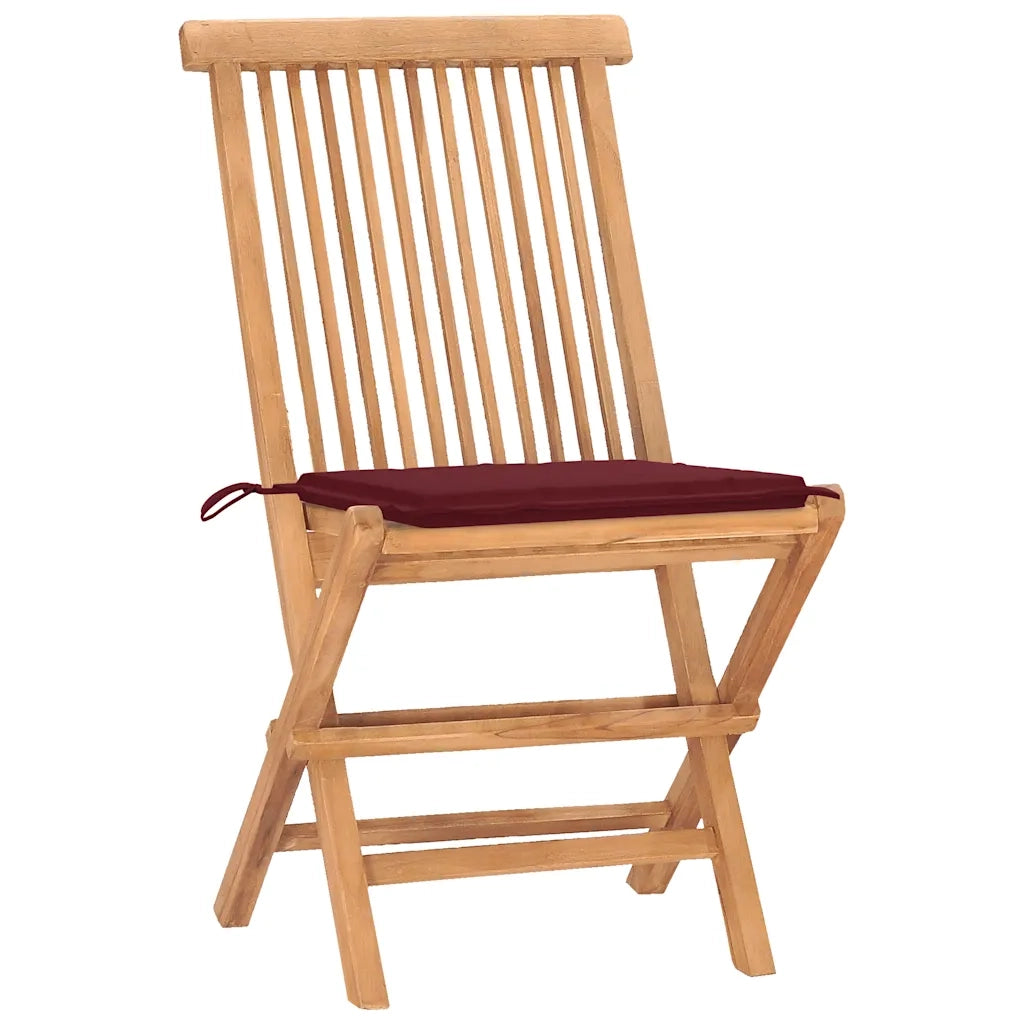 Set da Pranzo Giardino Pieghevole 3 pz Cuscino Massello di Teak 3063180