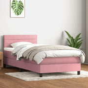 vidaXL Giroletto a Molle con Materasso Rosa 80x220 cm Velluto