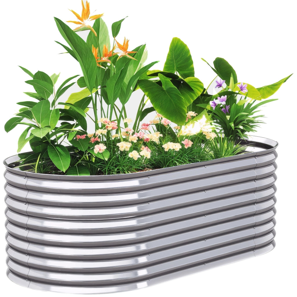 Letto da giardino rialzato ¨C Zephmum ¨C Argento 160x80x56 cm