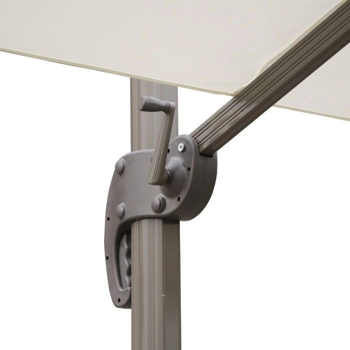 OMBRELLONE A BRACCIO DELUXE 3X4 M ECRU ALLUMINIO 360 GRADI BASE A CROCE MARMETTE