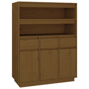 Buffet credenza cassettiera armadio mobile contenitore organizer cucina soggiorno salotto alto 89 x 40 x 116,5 cm legno di pino massiccio marrone 02_0034760