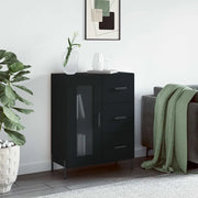 Credenza-Buffet-Armadio da cucina Nera 69,5x34x90 cm in Legno Multistrato 167273