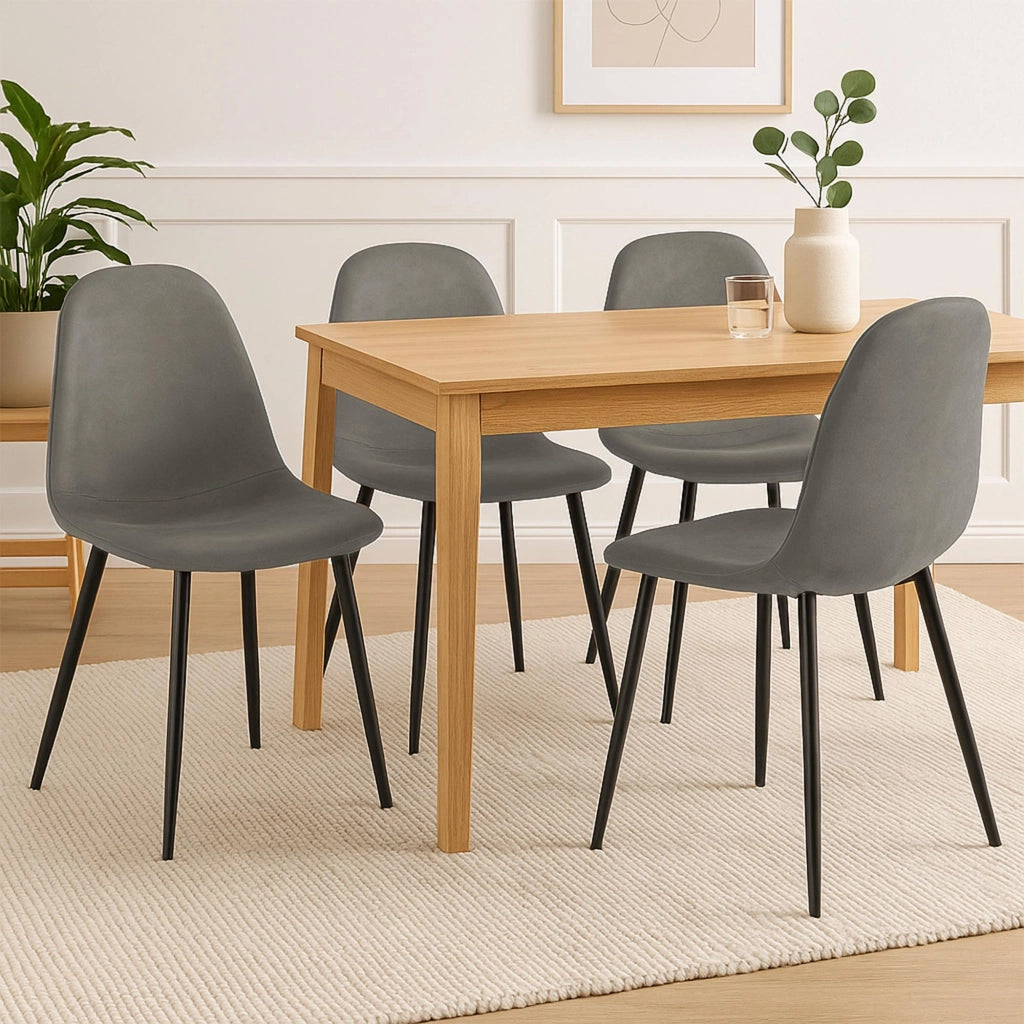 Set di 4 sedie per sala da pranzo Napier in ecopelle 3