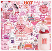 Set di Etichette Sticker da 120 pezzi - Etichette Sticker Acqua Resistenti Rosa - Etichette Aesthetic per Laptop - Scrapbook - Ossidiana - Skateboard - Case - Progetti di Arte DIY
