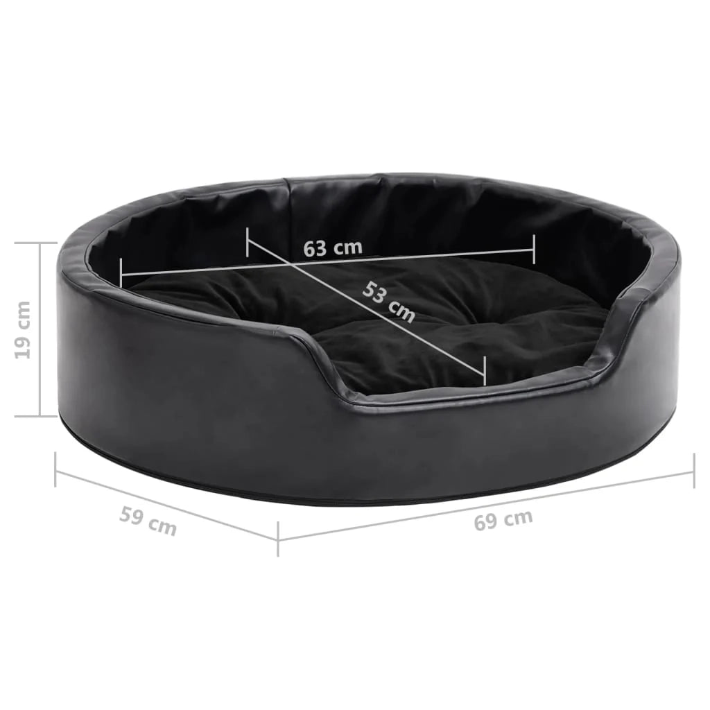 Cuccia per cani 69 x 59 x 19 cm Peluche e similpelle nera 02_0043213