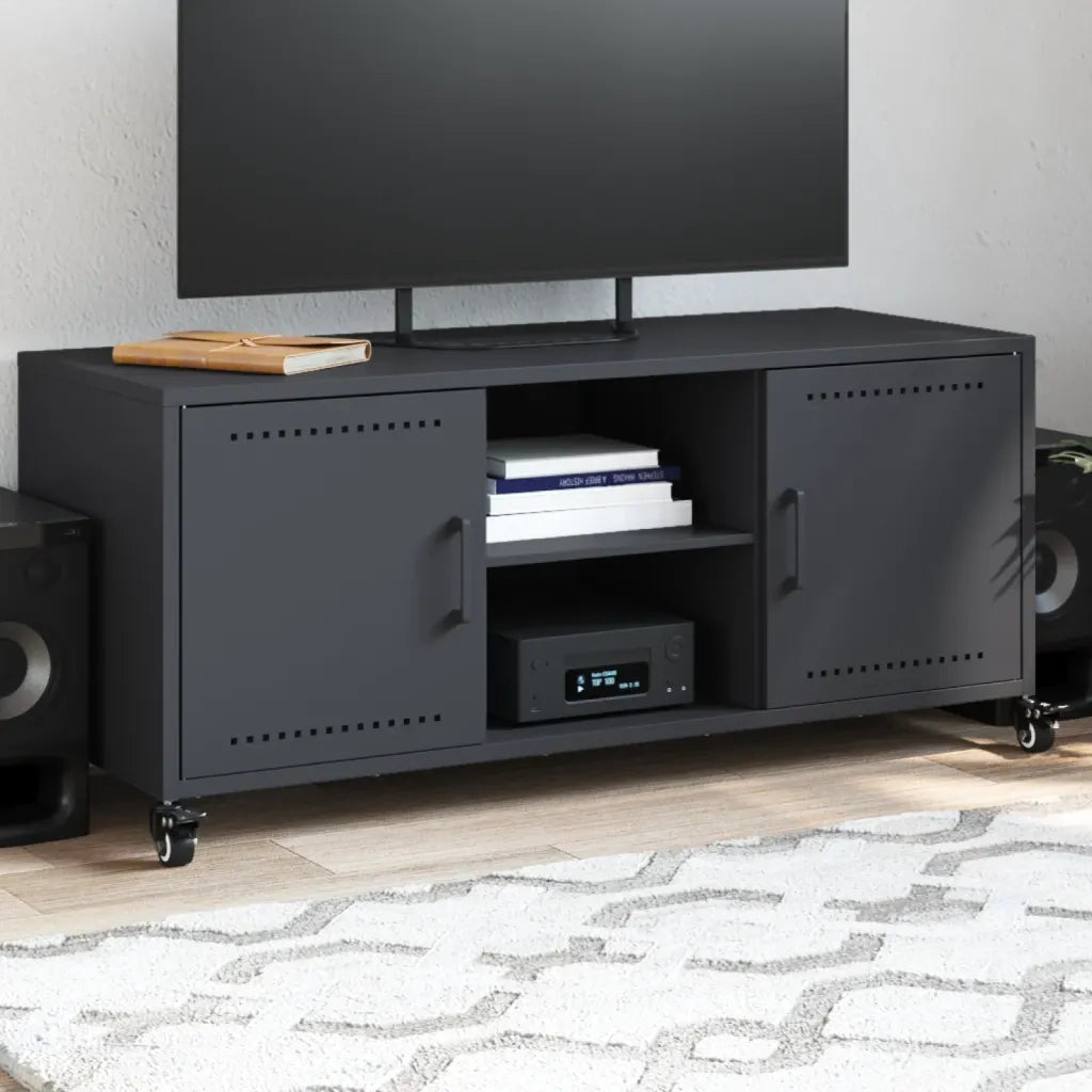 Mobile TV-Credenza TV-Console TV Antracite 100,5x39x43,5 cm Acciaio 552721
